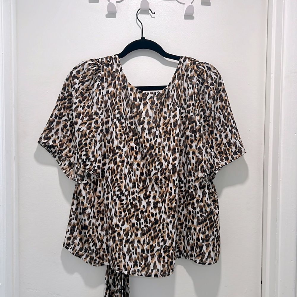 Banana Republic leopard print Tie Back Top
